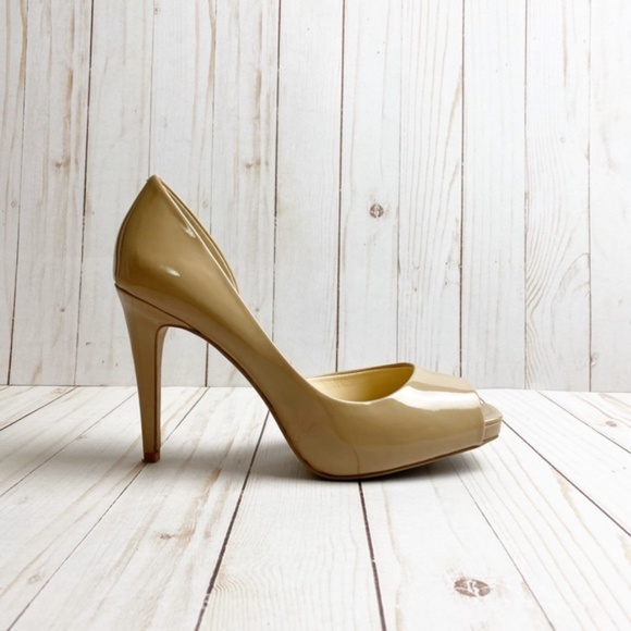 Jessica Simpson Nude Peep Toe Heel Pumps Size 10 - Picture 8 of 8